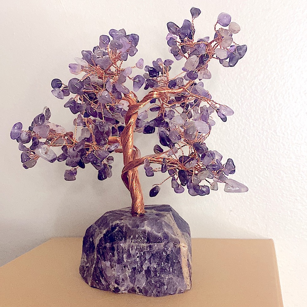 Amethyst Tree with copper wire trunk & Substantial Chevron Amethyst base. - Picture 5 of 7